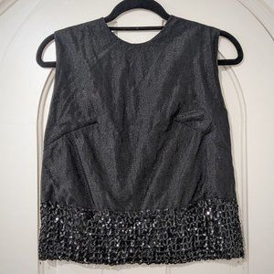 Glam VINTAGE 50s / 60s Black Lurex w/ Sequins "Emiliana Modell" Evening Top sz 4